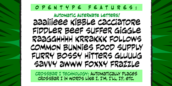 Card displaying CC Mad Scientist typeface in various styles