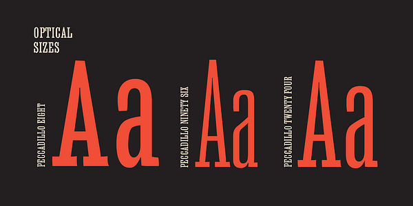 Card displaying MVB Peccadillo typeface in various styles