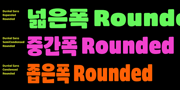 Card displaying Dunkel Sans Rounded typeface in various styles