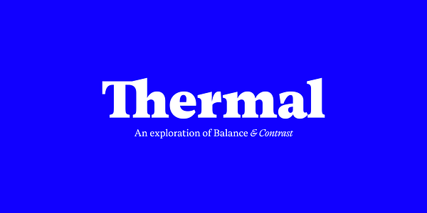 Card displaying Thermal Variable typeface in various styles