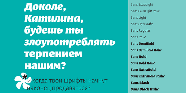 Card displaying Leksa Sans typeface in various styles