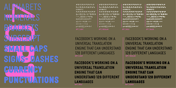 Card displaying MVB Diazo Condensed typeface in various styles