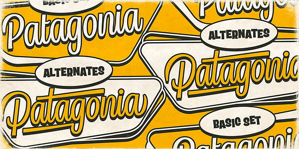 Card displaying Country Blues Script typeface in various styles