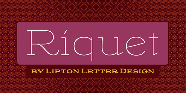 Card displaying Riquet typeface in various styles