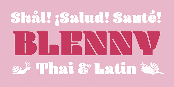 Card displaying Blenny typeface in various styles