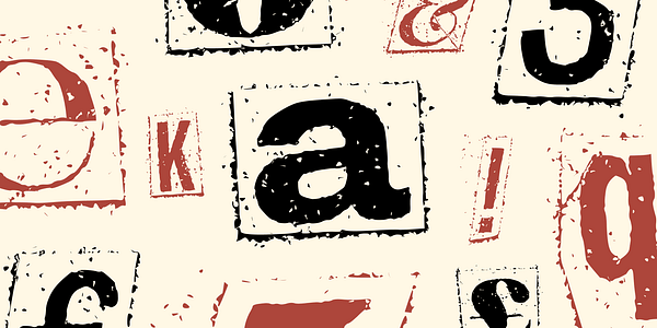 Card displaying Dark London typeface in various styles