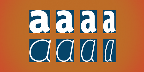 Card displaying Agenda typeface in various styles