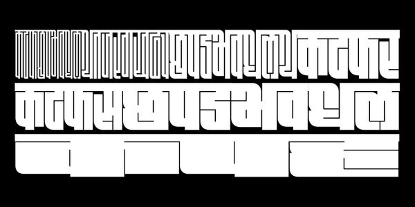 Card displaying Fit Devanagari typeface in various styles