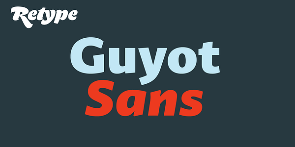 Card displaying Guyot Sans typeface in various styles