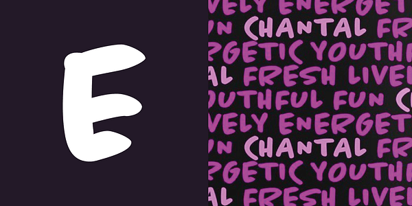 Card displaying Chantal typeface in various styles