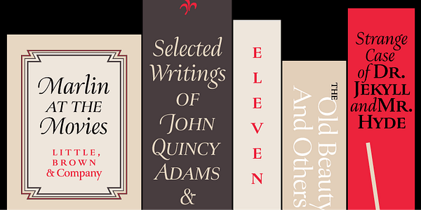 Card displaying Ellery typeface in various styles