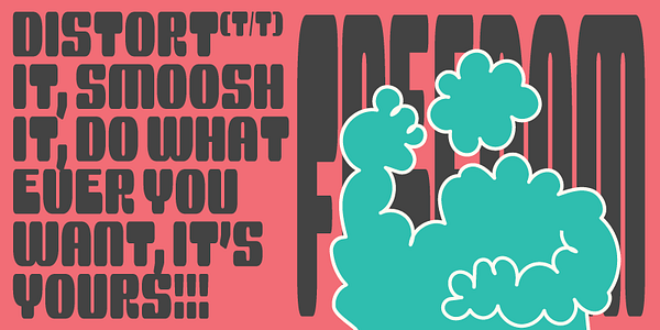 Card displaying Yerk typeface in various styles