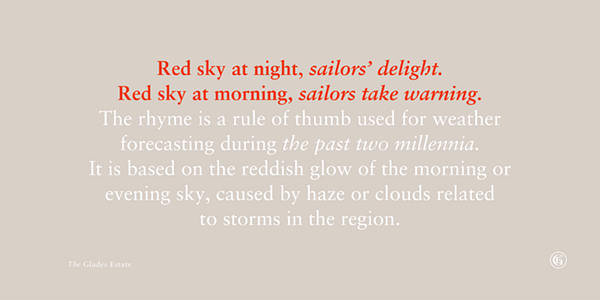 Card displaying Sabon typeface in various styles