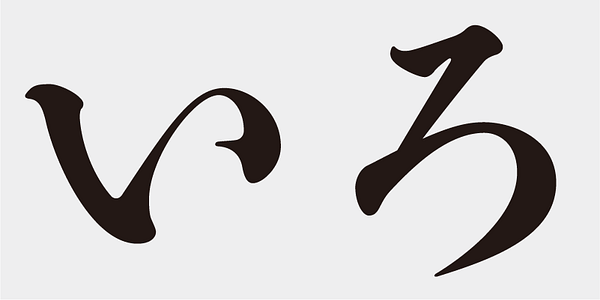 Scheda che mostra il font AB Ajimin Ko/EB in vari stili