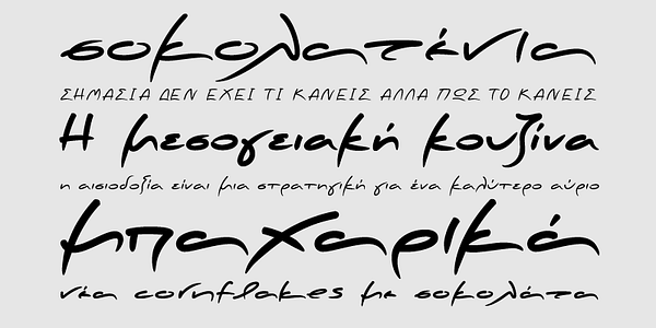 Card displaying PF Scandal typeface in various styles