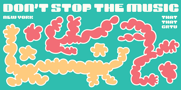 Card displaying Yerk typeface in various styles