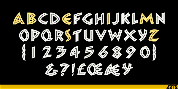 Card displaying Zambesi MN typeface in various styles