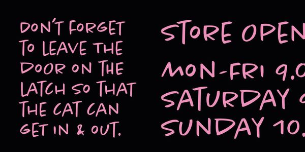 Card displaying Chantal typeface in various styles