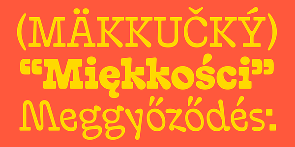 Card displaying RL Horizon typeface in various styles