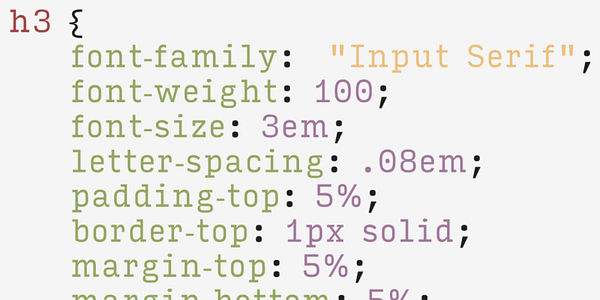 Card displaying Input Serif typeface in various styles