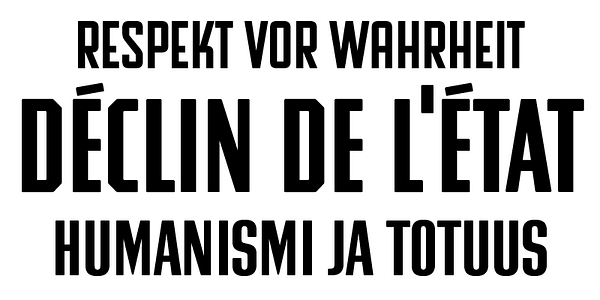 Card displaying Komu New typeface in various styles