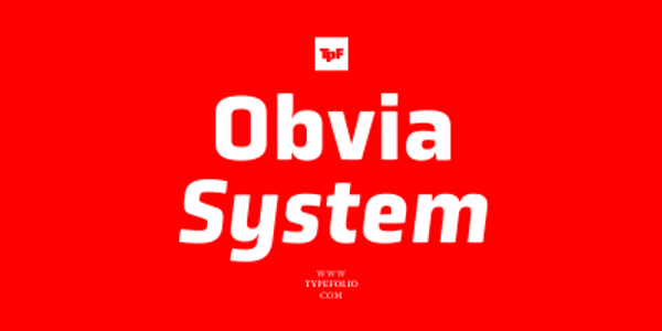Card displaying Obvia typeface in various styles