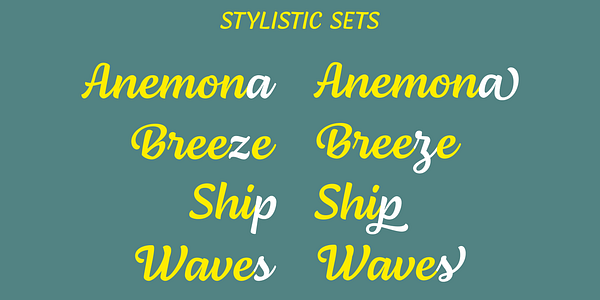 Card displaying Lemongrass typeface in various styles