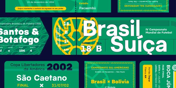 Card displaying Pacaembu typeface in various styles