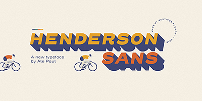Card displaying Henderson Sans typeface in various styles