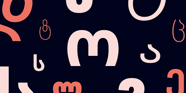 Card displaying Aktiv Grotesk Georgian typeface in various styles