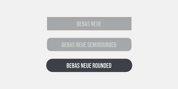 Card displaying Bebas Neue Rounded typeface in various styles