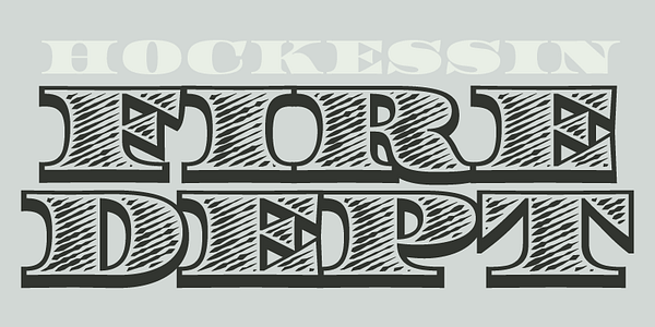 Card displaying LTR Federal Bureau typeface in various styles