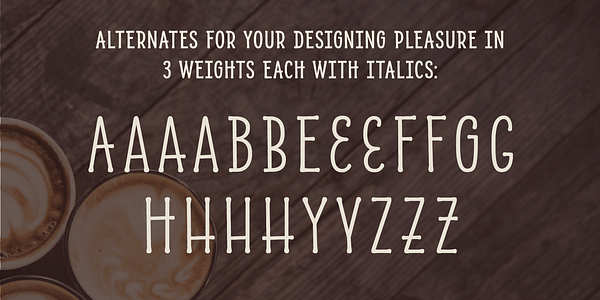 Card displaying Alasassy Pro typeface in various styles