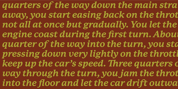 Card displaying P22 Mackinac typeface in various styles