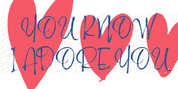 Card displaying Adore You typeface in various styles