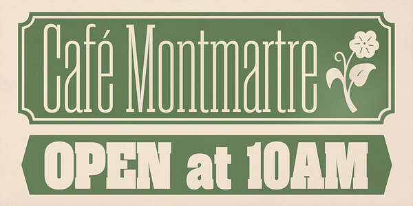 Card displaying Rama Slab typeface in various styles