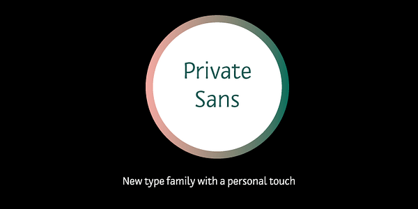 Card displaying Private Sans typeface in various styles