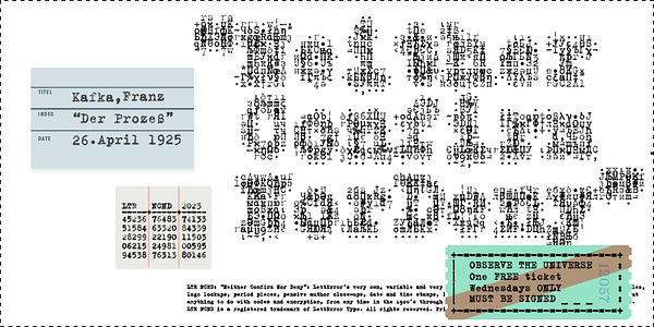 Card displaying LTR NCND Variable typeface in various styles