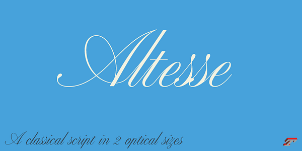 Card displaying Altesse typeface in various styles