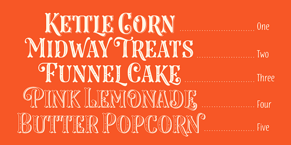 Card displaying Dress typeface in various styles