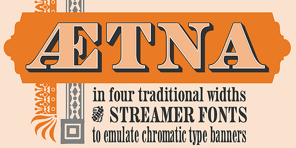 Card displaying HWT Aetna typeface in various styles