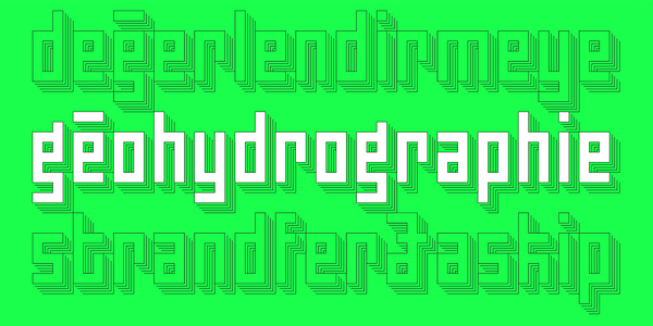 Card displaying Jurriaan 3D typeface in various styles