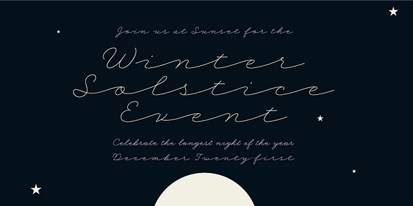 Card displaying Theodosia typeface in various styles