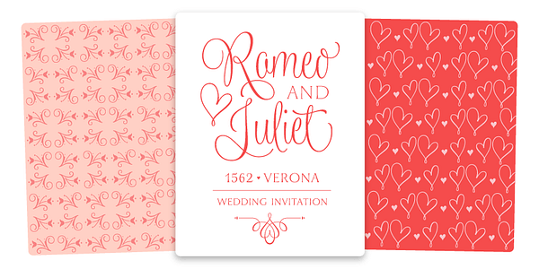 Card displaying Wishes Display typeface in various styles