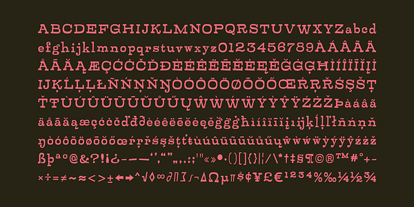 Card displaying Zalderdash typeface in various styles