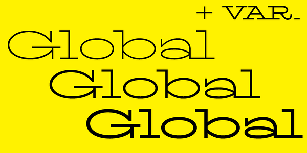 Card displaying TT Globs typeface in various styles