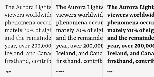 Card displaying Yrsa typeface in various styles