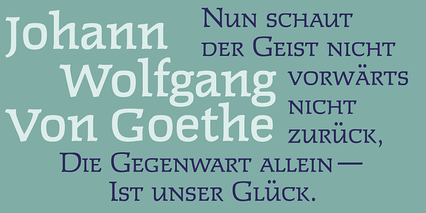 Card displaying Faust typeface in various styles