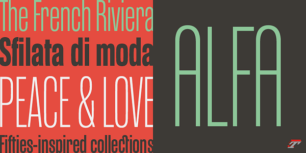 Card displaying Arteria Compress typeface in various styles