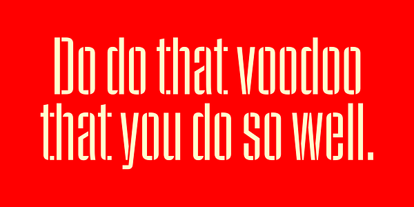 Card displaying Pressio Stencil Compressed typeface in various styles